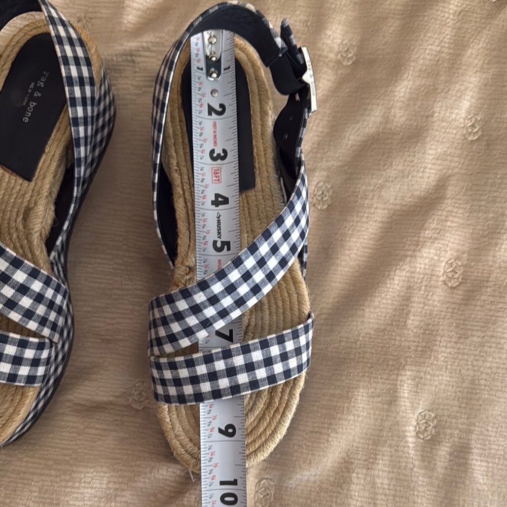 Rag & Bone Gingham Espadrille Platform Sandals - Picture 7 of 11